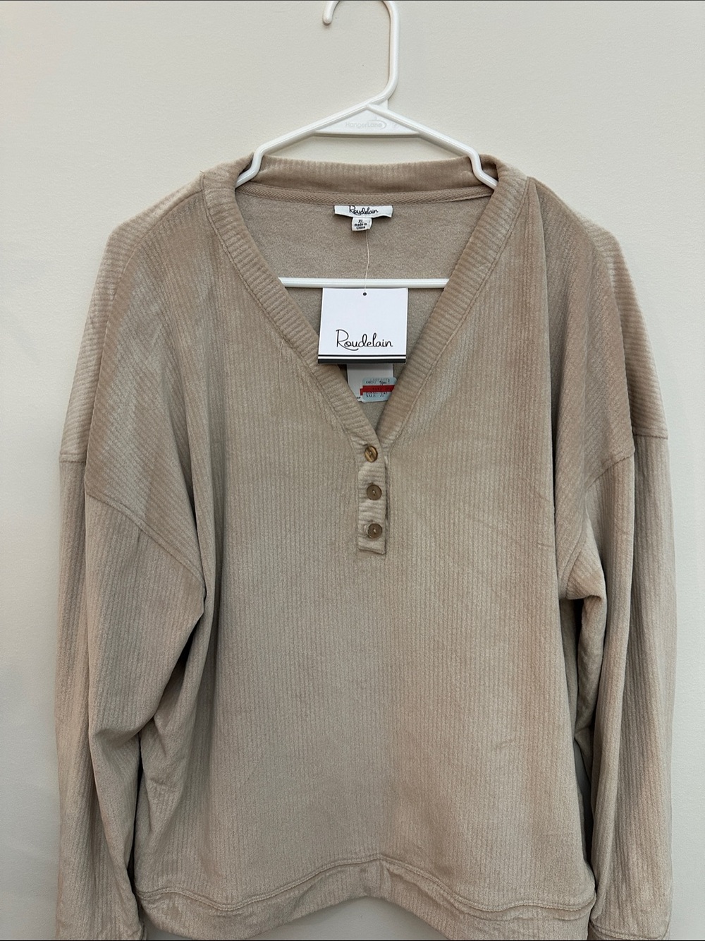 Roudelain Taupe Pajama Set Women’s L, or XL